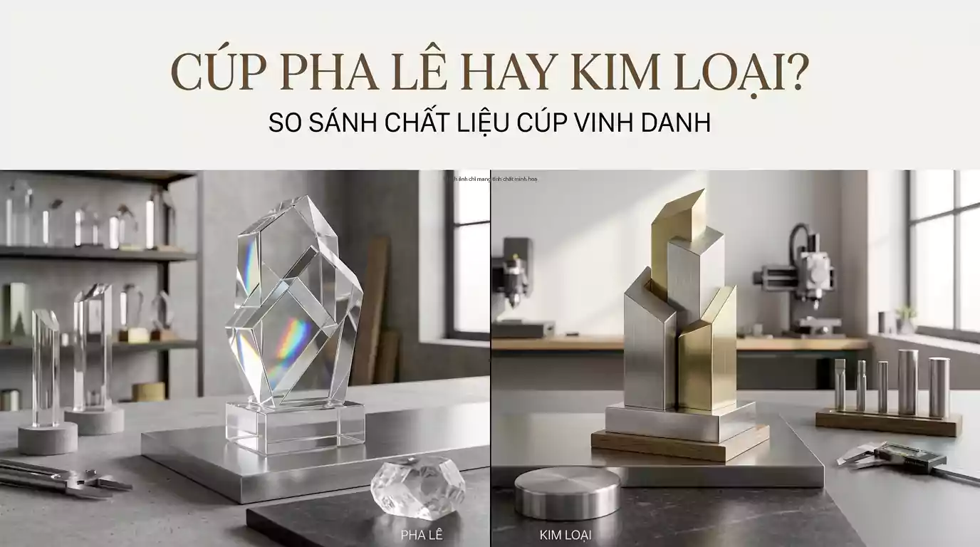 Cúp Pha Lê Hay Kim Loại? So Sánh Chất Liệu Trước Khi Đặt Cúp Vinh Danh