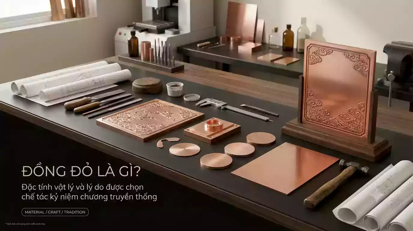 Đồng đỏ là gì? Đặc tính vật lý và lý do được chọn chế tác kỷ niệm chương truyền thống