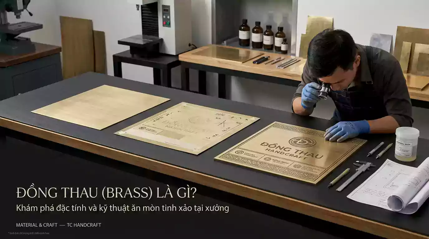 Đồng thau (Brass) là gì? Khám phá đặc tính và kỹ thuật ăn mòn tinh xảo tại xưởng