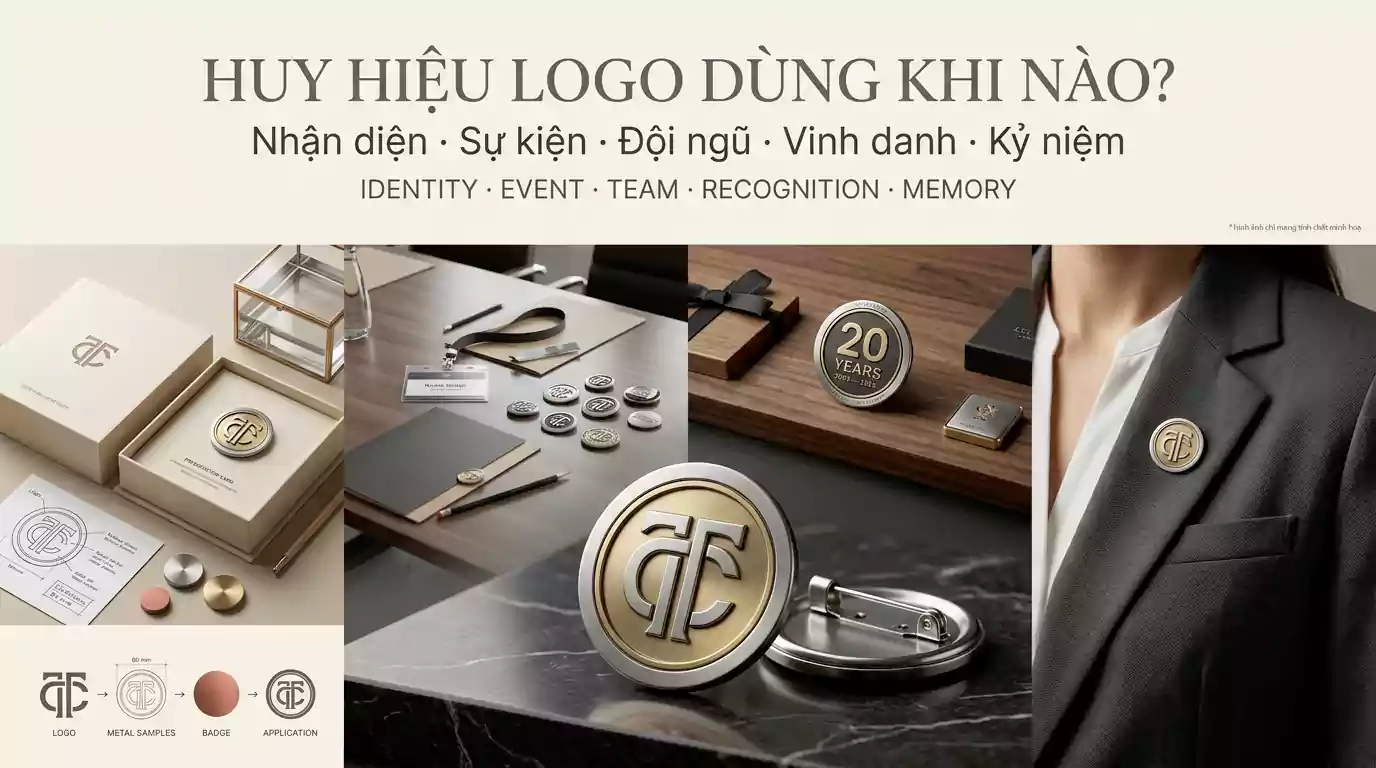 Huy hiệu logo doanh nghiệp cài áo dành cho nhân viên và đại biểu sự kiện